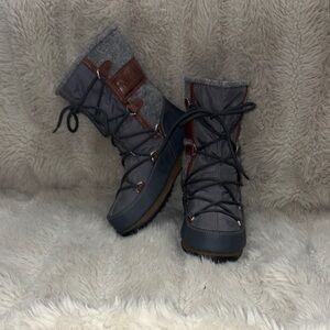 Moon Boot Gray and Brown Winter Boots